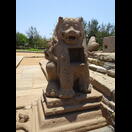 Die Löwenskulptur mit Durga